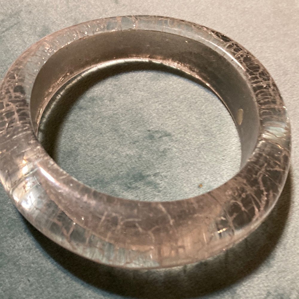 Clear Crackle Bangle Bracelet